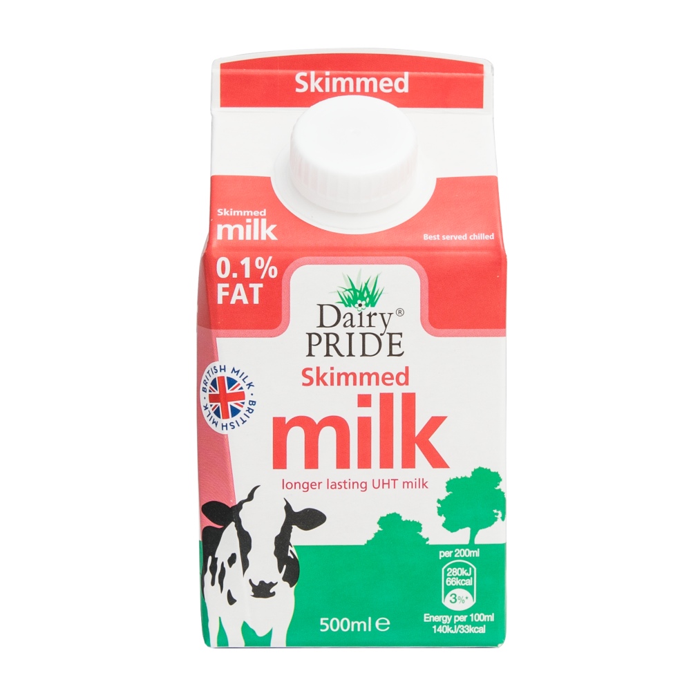 Dairy Pride Skimmed UHT Milk 500ml - Crediton Dairy