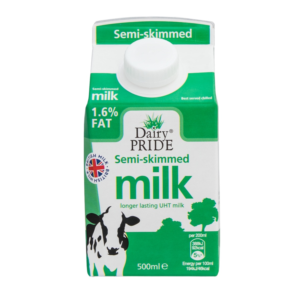 Dairy Pride Semi Skimmed UHT Milk 500ml Crediton Dairy